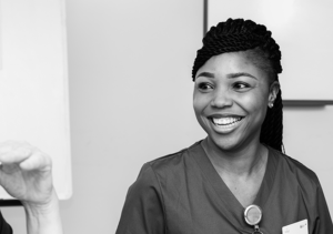 Smiling Elysium healthcare nurse