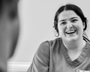 Speech & Language Therapist laughing.