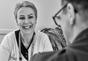 Nurses chatting.